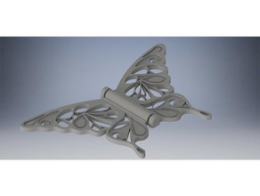 kunstvollen Scharnier-Schmetterling - Schwalbenschwanz Dekor Schmetterling Dekoration einfach drucken flach Spaß Scharnier bewegen verzierte 3d print model - Mito3D