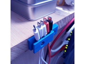 cable usb de escritorio titular equipo soporte gestión cables micro 3d print model - Mito3D