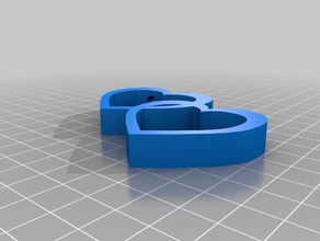 double heart 1 accessories 3d print model - Mito3D