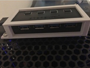 usb 4 port hub bracket bilgisayar dirsek bağlantı noktası 3d print model - Mito3D