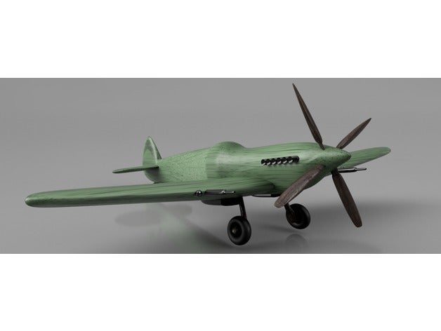 spitfire simple 132mm vehicles 130mm airplane rfa royal air force supermarine world war 2 ii 3D print model - Mito3D