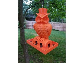 owl birdfeeder outdoor & garden animal animals bird birdhousechallenge feeder seeds 3d print model - Mito3D