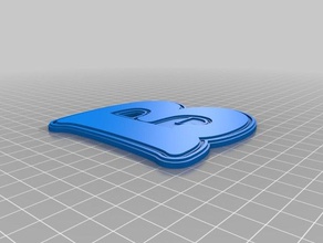 letra b Anahtarlık özelleştirilmiş 3d print model - Mito3D