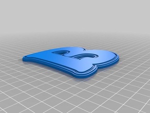 letra b sin barra keychains customized 3d print model - Mito3D