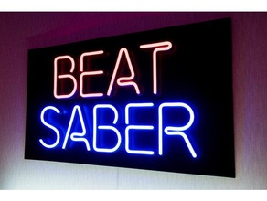 beat saber neon sign video games electrical illumination led strip lamp signs vr gaming 3d print model - Mito3D