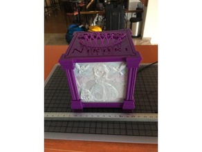 la princesa de plaza litografía caja decoración el dormitorio niña del hogar los niños lithobox lithophane luz 3d print model - Mito3D