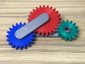 3 gekoppelten Zahnrädern mechanische Spielzeuge gepaart Gänge Getriebe Zahnräder getriebe koppelgetriebe r dergetriebe 3d print model - Mito3D