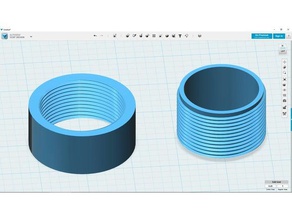 bsp de 1,5 polegadas interno rosca externa diy tubos encaixes tubulação threads 3d print model - Mito3D