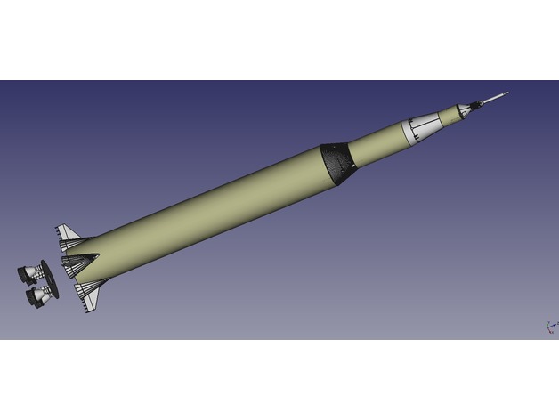saturn v modèle de fusée bt 80 des véhicules la saturnv 3D print model - Mito3D