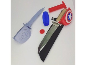 captain america trench knife Requisiten 3d print model - Mito3D