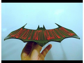 batman frase ilusi n ptica art logo symbol ilusion optica letras silueta 3d print model - Mito3D