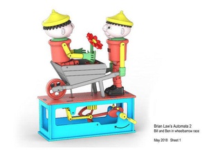bill ben carriola di ruota gara giocattoli meccanici automi automa i caratteri ingranaggi 3d print model - Mito3D