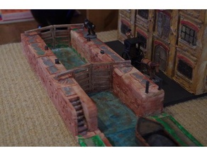 ripper's london - modular canals buildings & structures 28mm canal model railways steampunk victorian wargaming 3d print model - Mito3D