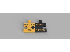love you pieces puzzle piece gift signs & logos fathers day gifts pops present 3d print model - Mito3D