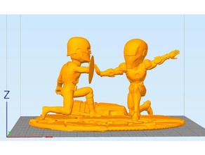 ironman-captain america-Bommel-Kopf diorama 3d print model - Mito3D