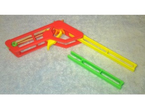 rubber band gun - interchangeable barrels toys & games 3d print model - Mito3D