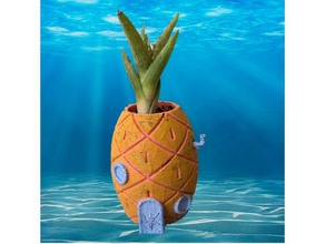 remix spongebob's house planter decor plant pot spongebob succulent 3d print model - Mito3D