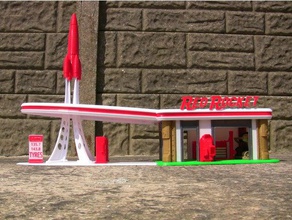4 kırmızı roket kamyonu durdurmak fallout binalar ve yapılar garaj 3d print model - Mito3D