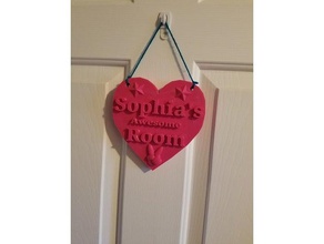 sophia's room door hanger decor 3d print model - Mito3D