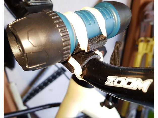 simple bike light holder vehicles bicycle handle bar mount 3D print model - Mito3D
