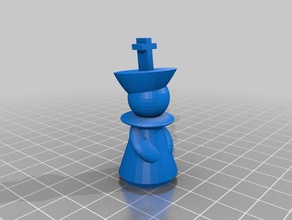 chess king - solid 3d print model - Mito3D