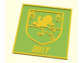 cresta 2d art daley famiglia lo stemma della d laigh o'daley 3d print model - Mito3D