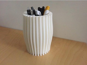 ribbed pencil holder containers 3d print model - Mito3D