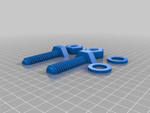 actualizado perno de 16 mm 2 tuercas arandelas La impresión en 3d escritorio juguete fidget 3d print model - Mito3D