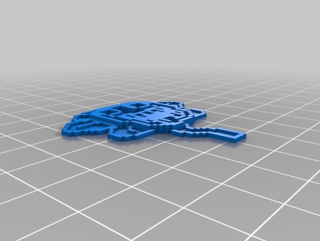kötü 8 bit sanat çiçek 2d şeytan pixil sanatı sprite art 3D print model - Mito3D