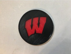 uw-madison coaster decor drink university wisconsin badgers 3d print model - Mito3D