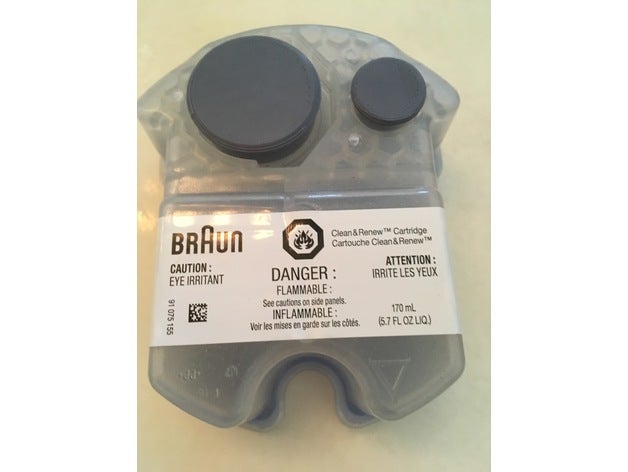 braun cleaning cartridge caps household clean & renew 3D print model - Mito3D