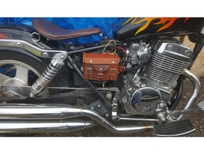 motocicleta caixa de bateria interna saco hardcase a indústria automotiva bobber caso da armazenamento 3d print model - Mito3D