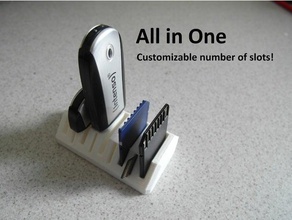 usb + micro sd titular de la tarjeta oficina personalizable personalizador sdcard memoria stick 3d print model - Mito3D