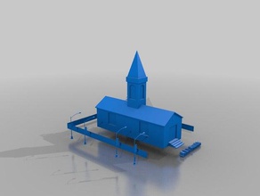Romen Kilisesi binalar ve yapılar 3d baskı bina Katolik kilise manzara taslak stl dünya 3d print model - Mito3D