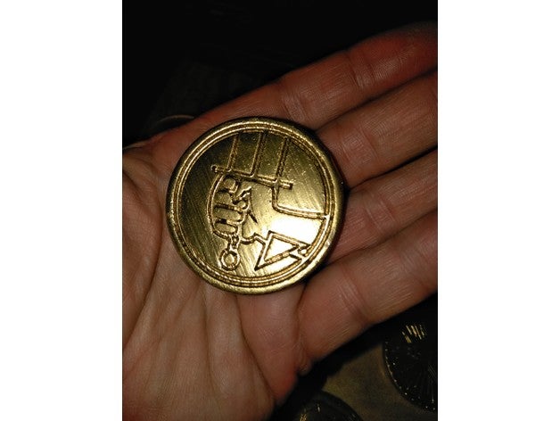 hellboy coin 3D print model - Mito3D
