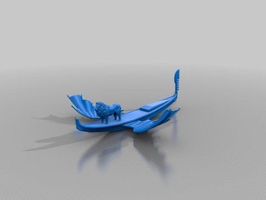 venezianische Gondel - airborne lion osole mio Skulpturen 3d print model - Mito3D