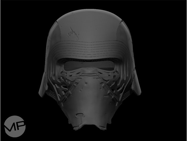 kylo ren capacete adereços star wars 3D print model - Mito3D