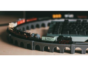 z scale viaduct track set hobby bridge marklin model railroad trains train 3d print model - Mito3D