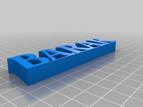 barack name plate customized 3d print model - Mito3D