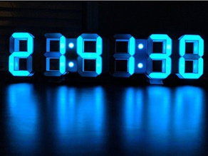 7-segment-led-Uhr diy 7segment arduino Uhr - Elektronik esp8266 led Licht Beleuchtung neopixel pcb sieben-segment snapfit Zeit die Wandmontage wemos d1 mini wifi 3d print model - Mito3D