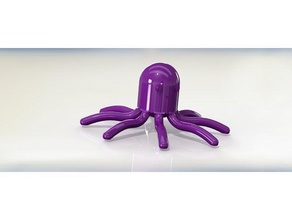 el pulpo a los animales fresco la diversión de color púrpura escultura brillante estatua cosas 3d print model - Mito3D