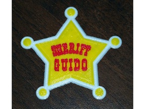 sheriff's star your name three colors toy & game accessories badge customizable lanna personalizzabile ranger sceriffo sergio sheriff stella 3d print model - Mito3D