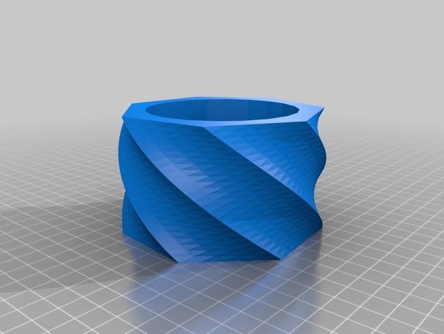 twisted heptagon container containers planter pot 3D print model - Mito3D