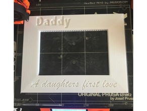 pour la fête des pères cadre de sa fille décor papa daddy père photo 3d print model - Mito3D