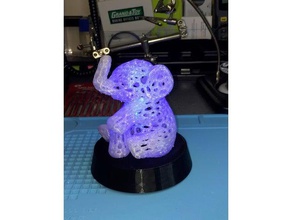 waffle elefante pedestal animais da base de dados diodo emissor luz 3d print model - Mito3D