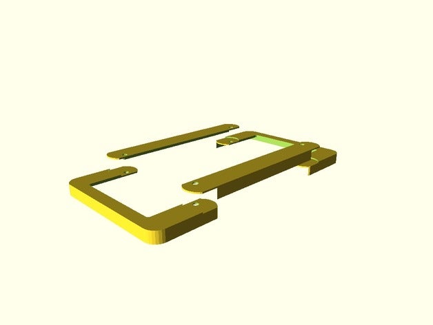 placa soporte del bastidor inferior de diseño la automoción openscad 3D print model - Mito3D