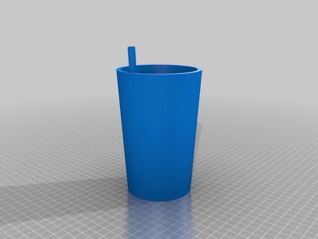 drinking cup straw kitchen & dining drink glass strawglass 3D print model - Mito3D