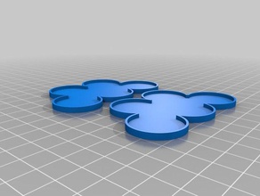 25mm wargaming miniature round base 5-man movement tray x2 toys & games bases 28mm imperial guard mini miniatures minis wargames 3d print model - Mito3D