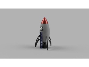 cartoon razzo modelli cartone animato l'atterraggio luna razzi spazio astronave 3d print model - Mito3D