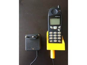 nokia 5110 wallmount charger attachment mobile phone created freecad made 3d print model - Mito3D